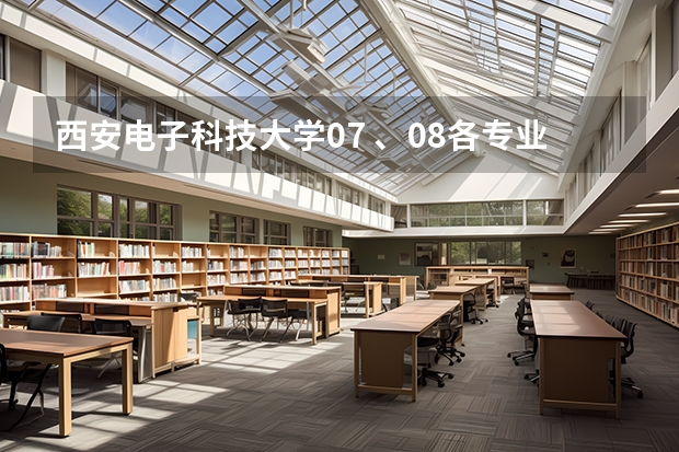 西安电子科技大学07 、08各专业录取分数线是多少？