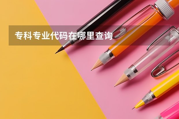 专科专业代码在哪里查询