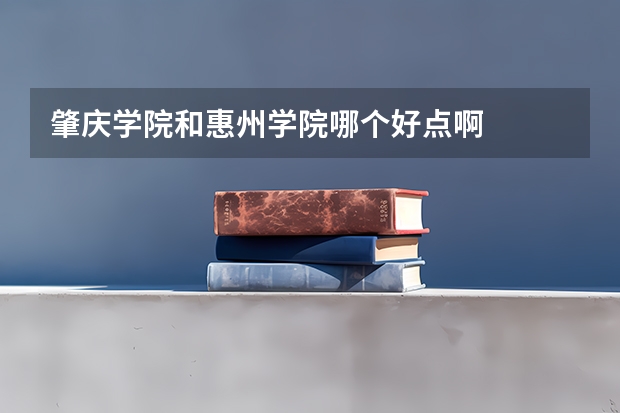 肇庆学院和惠州学院哪个好点啊