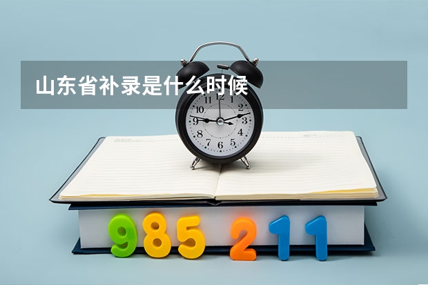 山东省补录是什么时候