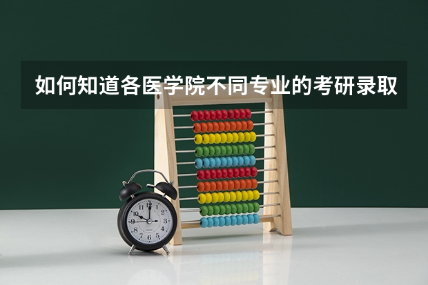 如何知道各医学院不同专业的考研录取分数线？