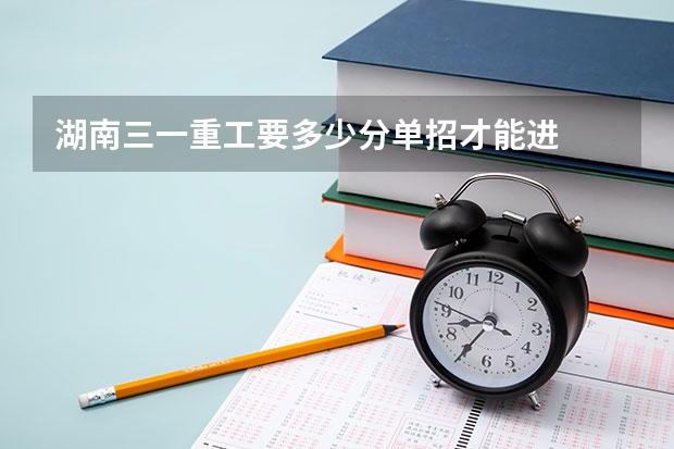 湖南三一重工要多少分单招才能进