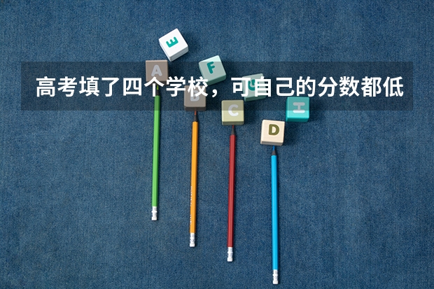 高考填了四个学校,可自己的分数都低于他们的投档线,志愿投不进学校,怎么办?怎么办?
