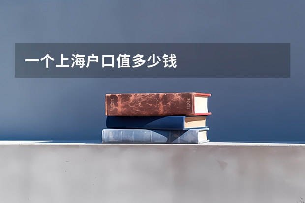 一个上海户口值多少钱