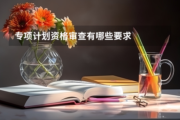 专项计划资格审查有哪些要求