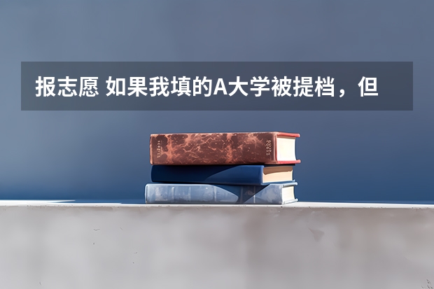 报志愿 如果我填的A大学被提档，但因为6个专业全不够分，我也没选择服从调剂，会影响B学录取吗？