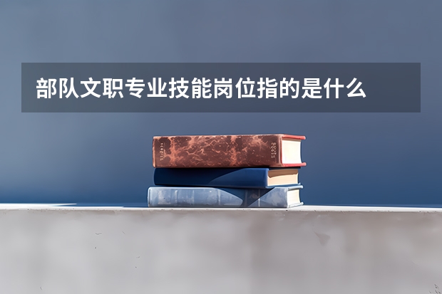 部队文职专业技能岗位指的是什么